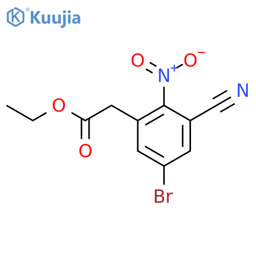 Ethyl 5-bromo-3-cyano-2-nitrophenylacetate structure