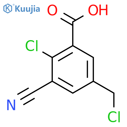 2-Chloro-5-chloromethyl-3-cyanobenzoic acid structure
