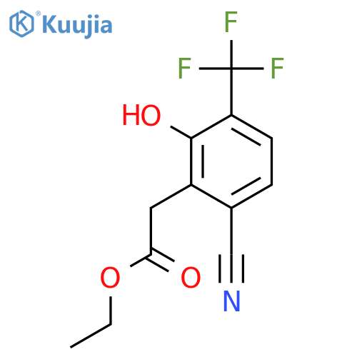 Ethyl 6-cyano-2-hydroxy-3-(trifluoromethyl)phenylacetate structure