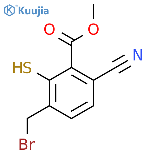 Methyl 3-bromomethyl-6-cyano-2-mercaptobenzoate structure
