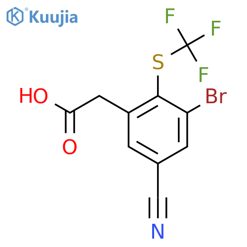 3-Bromo-5-cyano-2-(trifluoromethylthio)phenylacetic acid structure