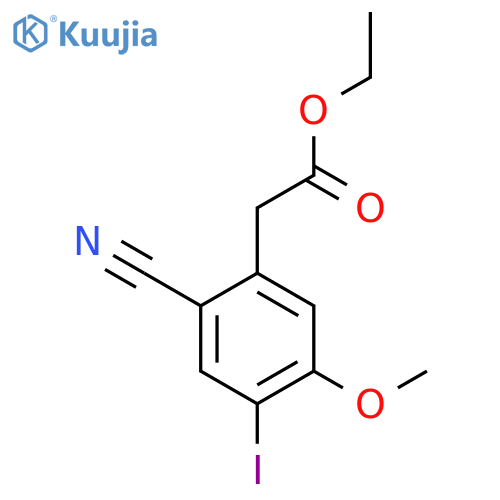 Ethyl 2-cyano-4-iodo-5-methoxyphenylacetate structure
