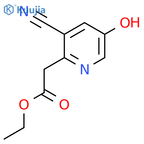 Ethyl 3-cyano-5-hydroxypyridine-2-acetate structure
