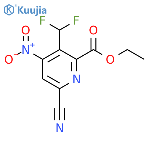 Ethyl 6-cyano-3-(difluoromethyl)-4-nitropyridine-2-carboxylate structure