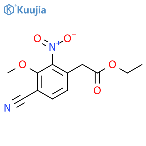 Ethyl 4-cyano-3-methoxy-2-nitrophenylacetate structure