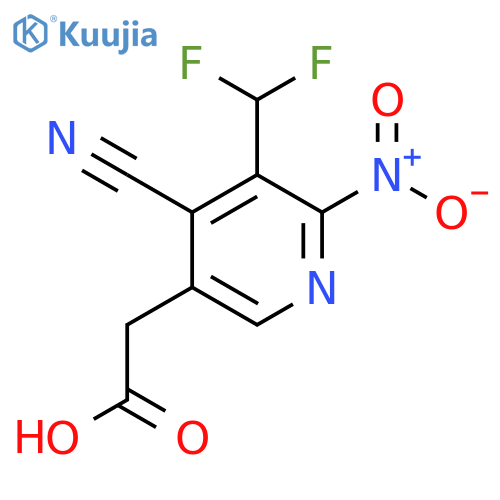 4-Cyano-3-(difluoromethyl)-2-nitropyridine-5-acetic acid structure