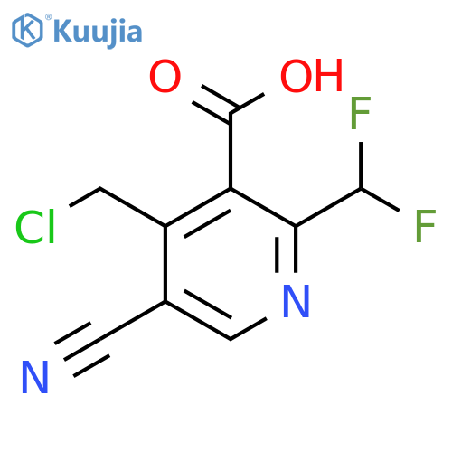 4-(Chloromethyl)-5-cyano-2-(difluoromethyl)pyridine-3-carboxylic acid structure