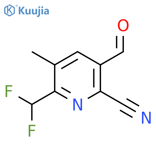 2-Cyano-6-(difluoromethyl)-5-methylpyridine-3-carboxaldehyde structure
