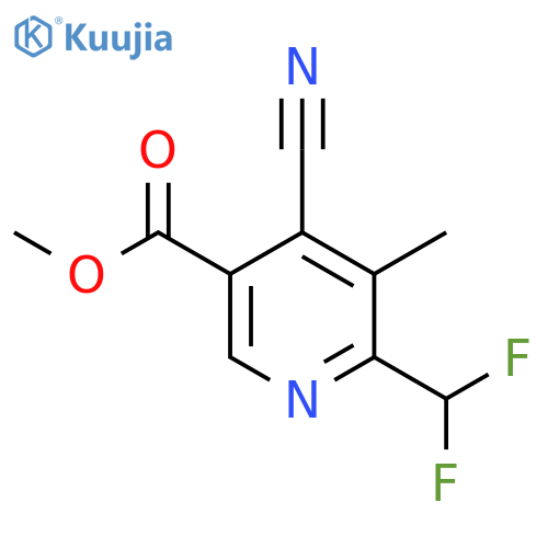 Methyl 4-cyano-2-(difluoromethyl)-3-methylpyridine-5-carboxylate structure