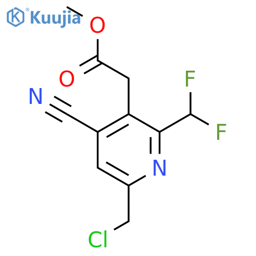 Methyl 6-(chloromethyl)-4-cyano-2-(difluoromethyl)pyridine-3-acetate structure
