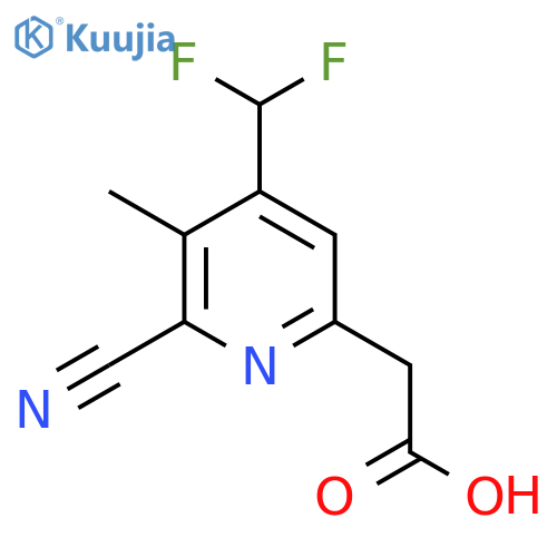 2-Cyano-4-(difluoromethyl)-3-methylpyridine-6-acetic acid structure