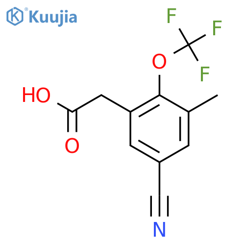 5-Cyano-3-methyl-2-(trifluoromethoxy)phenylacetic acid structure