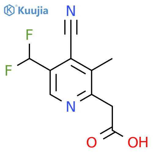 4-Cyano-5-(difluoromethyl)-3-methylpyridine-2-acetic acid structure