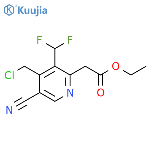 Ethyl 4-(chloromethyl)-5-cyano-3-(difluoromethyl)pyridine-2-acetate structure