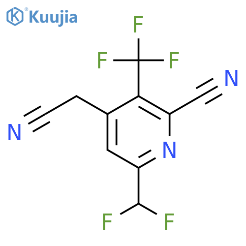 2-Cyano-6-(difluoromethyl)-3-(trifluoromethyl)pyridine-4-acetonitrile structure
