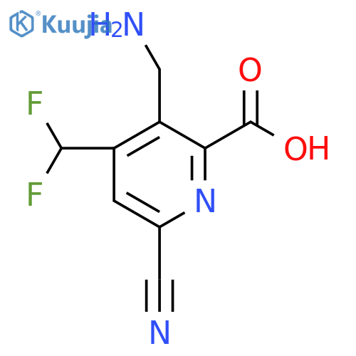 3-(Aminomethyl)-6-cyano-4-(difluoromethyl)pyridine-2-carboxylic acid structure