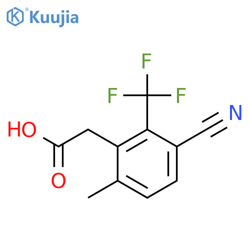 3-Cyano-6-methyl-2-(trifluoromethyl)phenylacetic acid structure