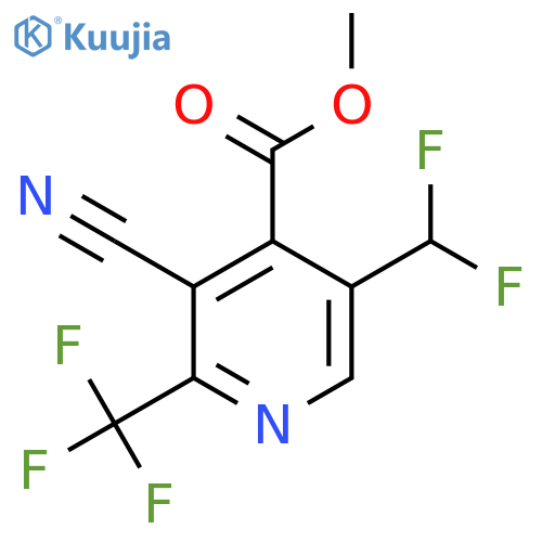 Methyl 3-cyano-5-(difluoromethyl)-2-(trifluoromethyl)pyridine-4-carboxylate structure