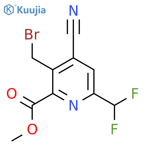 Methyl 3-(bromomethyl)-4-cyano-6-(difluoromethyl)pyridine-2-carboxylate structure