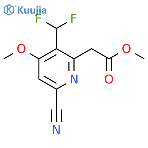 Methyl 6-cyano-3-(difluoromethyl)-4-methoxypyridine-2-acetate structure