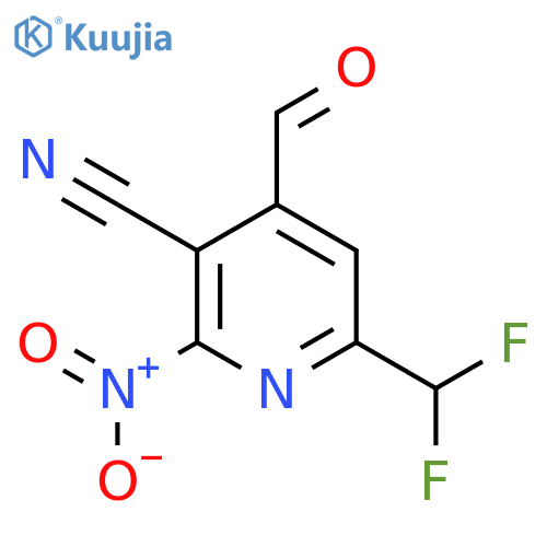 3-Cyano-6-(difluoromethyl)-2-nitropyridine-4-carboxaldehyde structure