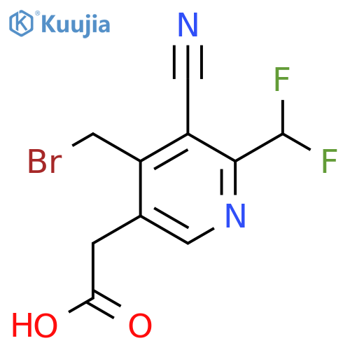 4-(Bromomethyl)-3-cyano-2-(difluoromethyl)pyridine-5-acetic acid structure