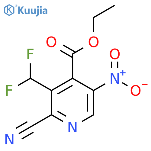 Ethyl 2-cyano-3-(difluoromethyl)-5-nitropyridine-4-carboxylate structure