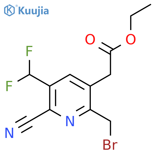 Ethyl 2-(bromomethyl)-6-cyano-5-(difluoromethyl)pyridine-3-acetate structure