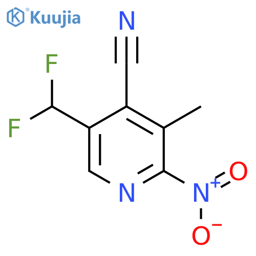 4-Cyano-5-(difluoromethyl)-3-methyl-2-nitropyridine structure