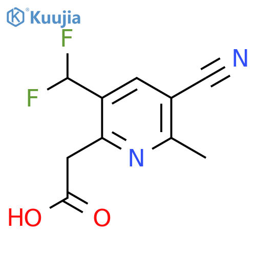 3-Cyano-5-(difluoromethyl)-2-methylpyridine-6-acetic acid structure