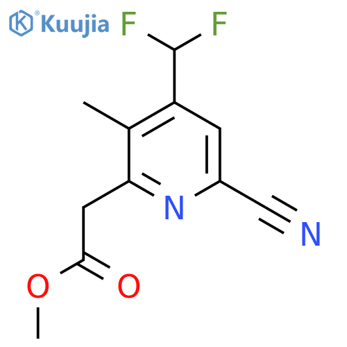 Methyl 6-cyano-4-(difluoromethyl)-3-methylpyridine-2-acetate structure