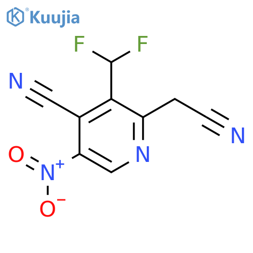 4-Cyano-3-(difluoromethyl)-5-nitropyridine-2-acetonitrile structure