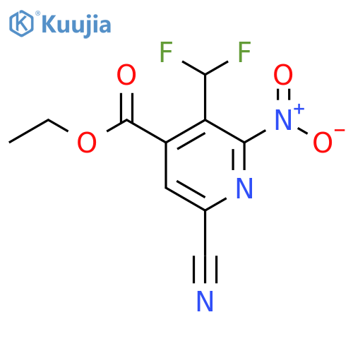 Ethyl 6-cyano-3-(difluoromethyl)-2-nitropyridine-4-carboxylate structure