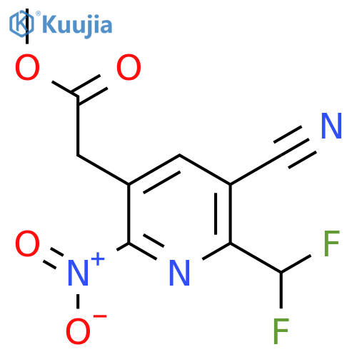 Methyl 3-cyano-2-(difluoromethyl)-6-nitropyridine-5-acetate structure