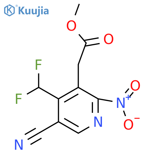 Methyl 5-cyano-4-(difluoromethyl)-2-nitropyridine-3-acetate structure
