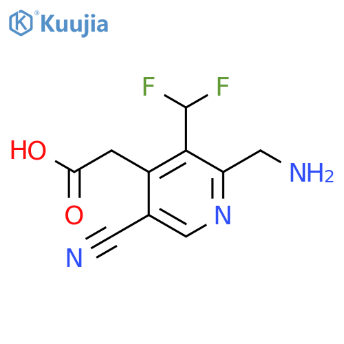 2-(Aminomethyl)-5-cyano-3-(difluoromethyl)pyridine-4-acetic acid structure