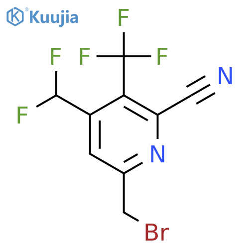 6-(Bromomethyl)-2-cyano-4-(difluoromethyl)-3-(trifluoromethyl)pyridine structure