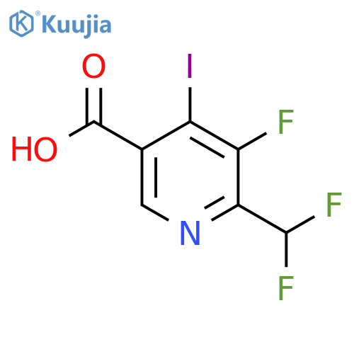 2-(Difluoromethyl)-3-fluoro-4-iodopyridine-5-carboxylic acid structure