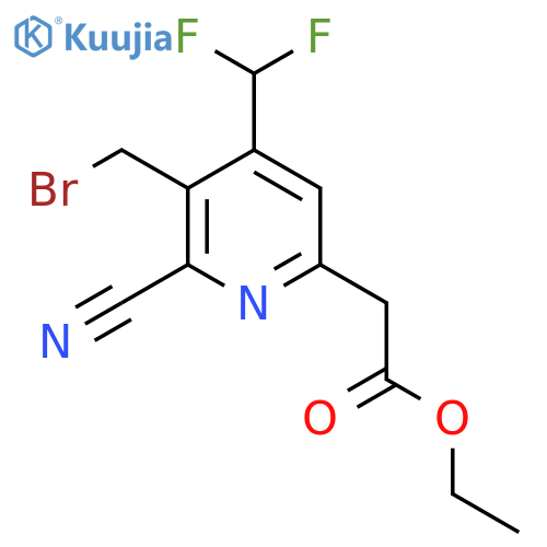 Ethyl 3-(bromomethyl)-2-cyano-4-(difluoromethyl)pyridine-6-acetate structure