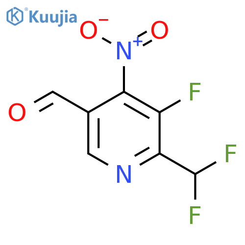 2-(Difluoromethyl)-3-fluoro-4-nitropyridine-5-carboxaldehyde structure
