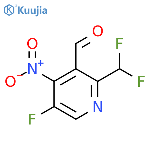 2-(Difluoromethyl)-5-fluoro-4-nitropyridine-3-carboxaldehyde structure