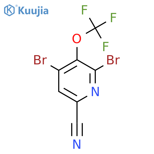 6-Cyano-2,4-dibromo-3-(trifluoromethoxy)pyridine structure