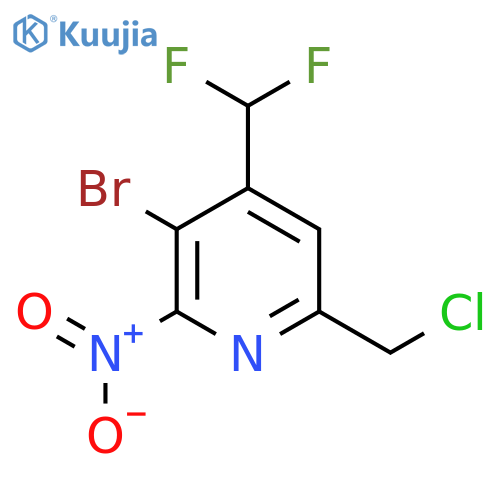 3-Bromo-6-(chloromethyl)-4-(difluoromethyl)-2-nitropyridine structure