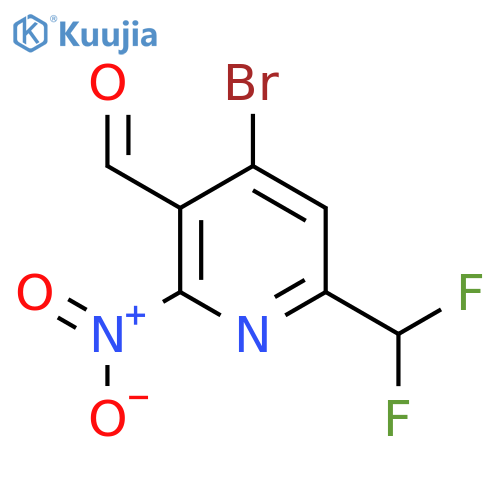 4-Bromo-6-(difluoromethyl)-2-nitropyridine-3-carboxaldehyde structure