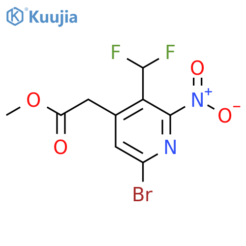 Methyl 6-bromo-3-(difluoromethyl)-2-nitropyridine-4-acetate structure
