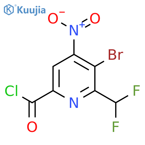 3-Bromo-2-(difluoromethyl)-4-nitropyridine-6-carbonyl chloride structure