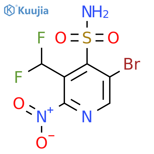 5-Bromo-3-(difluoromethyl)-2-nitropyridine-4-sulfonamide structure