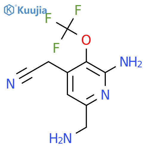 2-Amino-6-(aminomethyl)-3-(trifluoromethoxy)pyridine-4-acetonitrile structure