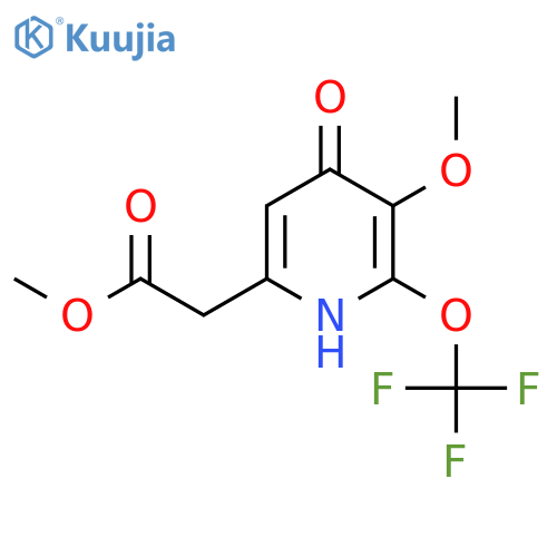 Methyl 4-hydroxy-3-methoxy-2-(trifluoromethoxy)pyridine-6-acetate structure