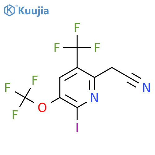2-Iodo-3-(trifluoromethoxy)-5-(trifluoromethyl)pyridine-6-acetonitrile structure